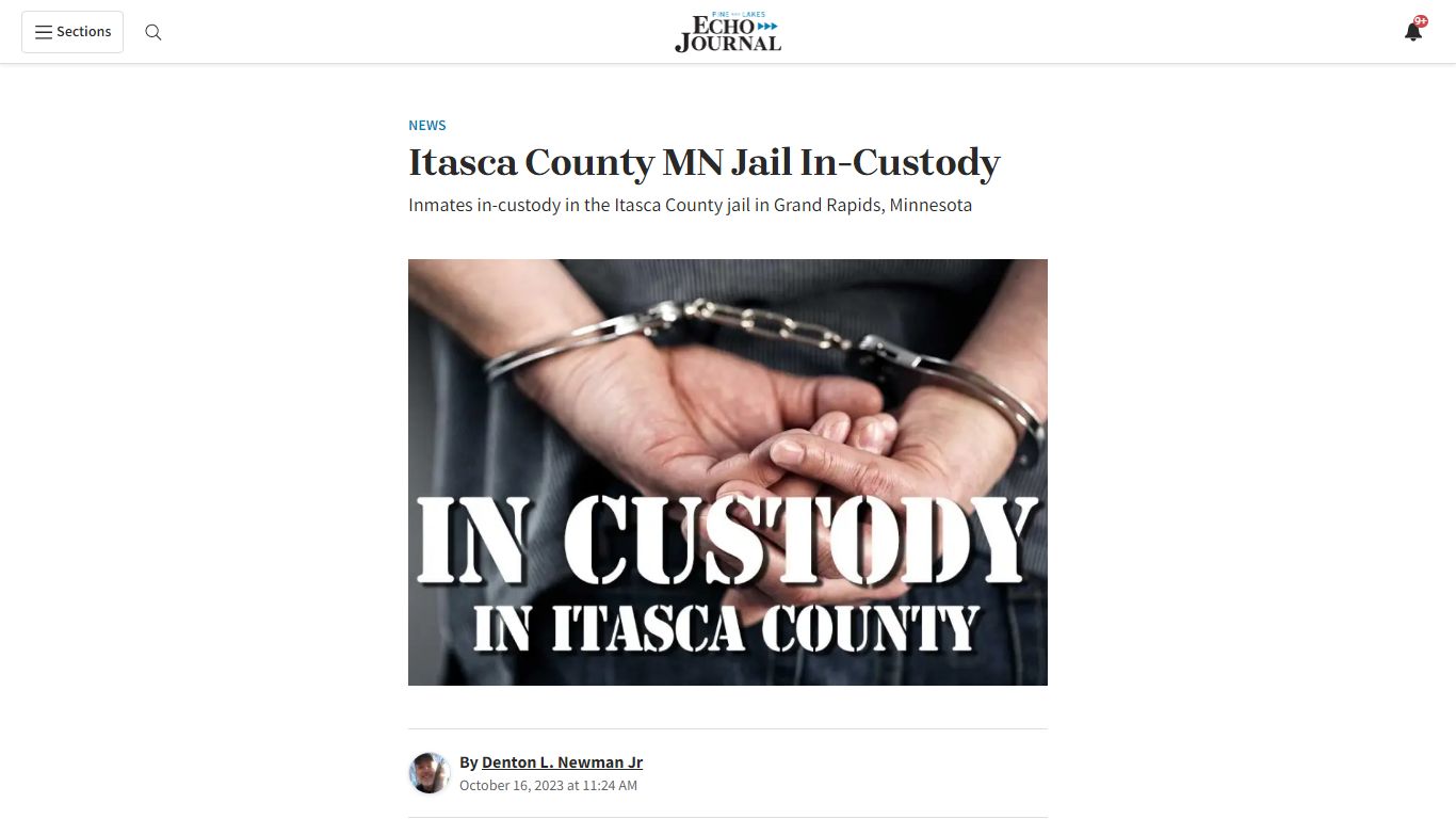 Itasca County MN Jail In-Custody - Pine and Lakes Echo Journal