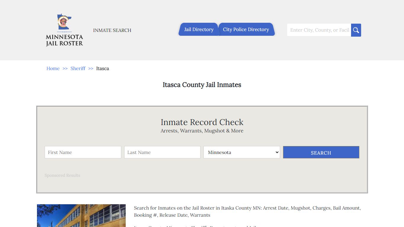 Itasca County Jail Inmates | Jail Roster Search - MinnesotaJailRoster.com